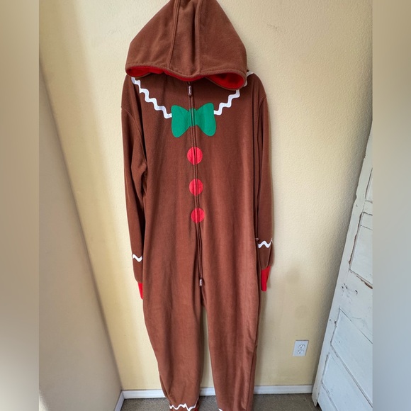 Tipsy Elves Mens Womens Gingerbread Man Jumpsuit Costume Christmas Size XXL - Picture 3 of 6